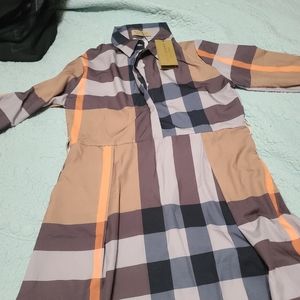 brown plaid dress